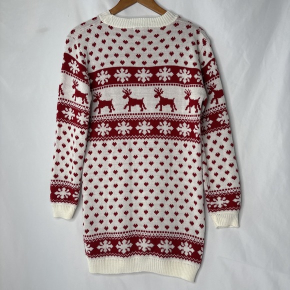 Boohoo Christmas Sweater Jumper Womens S/M Reindeer Novelty Knitted Festive - Picture 6 of 10
